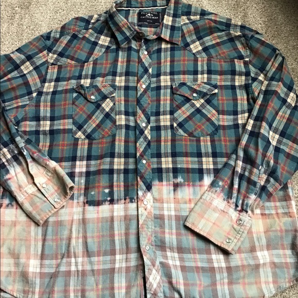 Cactus Tops - Upcycled plaid cowboy button down